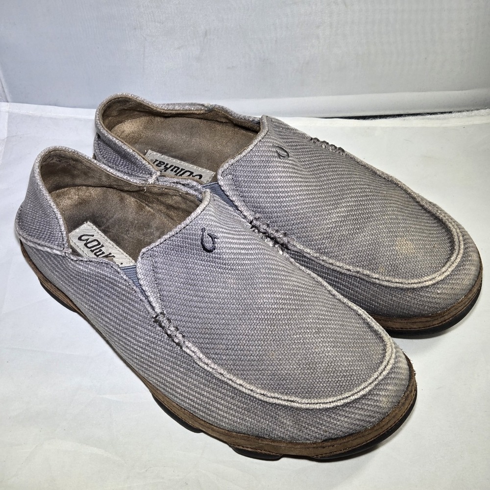 Olukai Moloa Kapa Men's Slip On Comfort Sz 9 VC07/18 Canvas Gray Sole